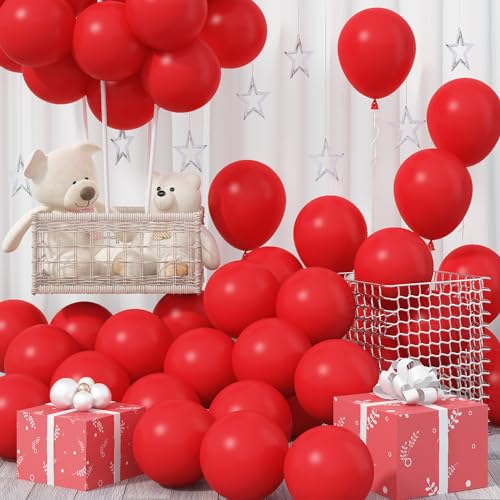 Jobkoo Luftballons Rot, 12 Zoll Matt Rote Ballon 30 Stück, Rot Latex Helium Luftallon Für Rot Ballongirlande Deko, Party Ballons Rote Für Geburtstag Hochzeit Valentinstag Weihnachten Party Dekoration von Jobkoo