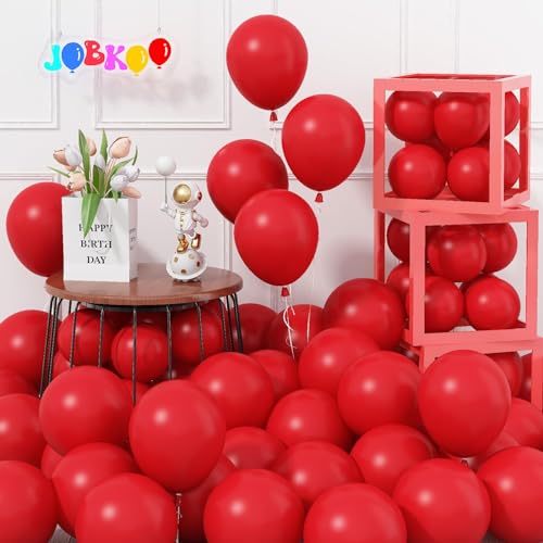 Jobkoo 5 Zoll Luftballons Rot, 60 Stück Klein Rund Matt Rote Latex Ballon, Mini Rot Party Ballons, Rot Helium Luftballon Für Frauen Geburtstag Hochzeit Valentinstag Weihnachten Party Dekoration von Jobkoo