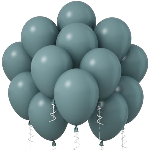 Jobkoo Luftballons Blau, 12 Zoll Matt Türkis Blaue Latex Ballon 30 Stück, Retro Blau Turquoise Party Ballons, Dusty Blau Helium Luftballon Für Geburtstag Babyparty Junge Taufe Hochzeit Party Deko von Jobkoo