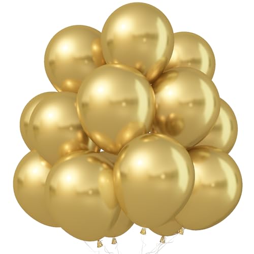 Jobkoo Luftballons Gold, 12 Zoll Matt Golden Ballon 30 Stück, Metallic Gold Latex Helium Luftallon Gold, Party Ballons Chrom Goldene Metallic Für Geburtstag Abschluss Hochzeit Verlobung Babyparty Deko von Jobkoo
