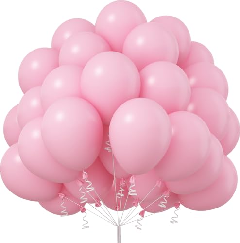 Jobkoo Luftballons Rosa, 50 Stück 12 Zoll Matt Pastell Rosa Party Ballons, Hellrosa Pink Latex Luftallon Mädchen Macaron Pinke Helium Ballon Für Prinzessin Geburtstag Hochzeit Verlobung Babyparty Deko von Jobkoo