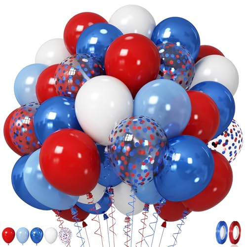 Rot-weiß-blaue Luftballons, 30,5 cm, Perlen-Metallic-Blau, Rot, Weiß, Konfetti-Latex-Helium-Ballon für königliches patriotisches Platinjubiläum, königliche Union Jack-Geburtstag, Babyparty Rot-weiß-blaue Luftballons, 30,5 cm, Perlen-Metallic-Blau, Rot, Weiß, Konfetti-Latex-Helium-Ballon für königliches patriotisches Platinjubiläum, königliche Union Jack-Geburtstag, Babyparty von Jobkoo