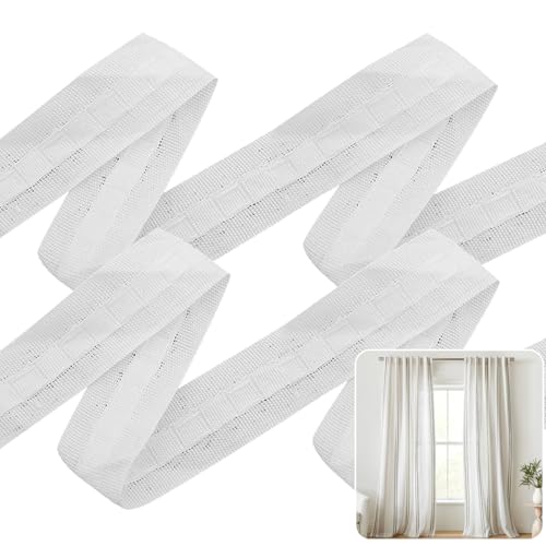 Gardinenband, Kräuselband, 30M X 2.5CM Vorhangband Polyester,Vorhang Faltenband, Gardinen Kräuselband zum Aufnähen, Abnehmbarer Vorhang, Überschrift Band für Gardine Haken - Weiß Gardinenband, Kräuselband, 30M X 2.5CM Vorhangband Polyester,Vorhang Faltenband, Gardinen Kräuselband zum Aufnähen, Abnehmbarer Vorhang, Überschrift Band für Gardine Haken - Weiß von Jocanova