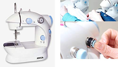 Jocca - Tragbare Nähmaschine | Elektrische Mini-Nähmaschine | Einfach zu Bedienen | Doppelstich | 2 Geschwindigkeiten und Fußpedal | Kinder-Nähmaschine von Jocca