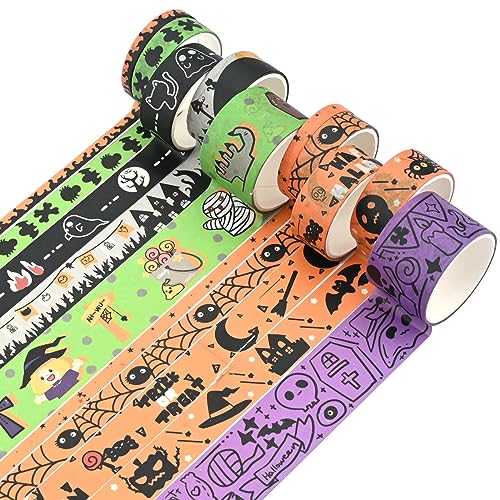 10 Rollen Halloween Washi Tape Set Retro Schwarz Dekorations Masking Klebeband Ghost Scrapbook Klebeband Japanische Papierband Kreative Washi Tapes für DIY Art Crafts Scrapbooking Geschenkverpackung 10 Rollen Halloween Washi Tape Set Retro Schwarz Dekorations Masking Klebeband Ghost Scrapbook Klebeband Japanische Papierband Kreative Washi Tapes für DIY Art Crafts Scrapbooking Geschenkverpackung von Jodsen