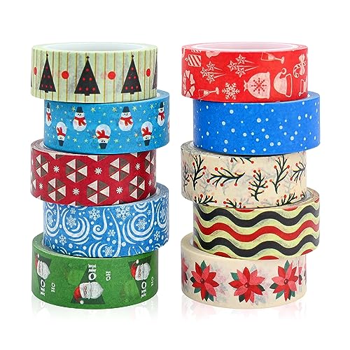 10 Rollen Weihnachten Klebeband Klebeaufkleber Washi Tape Set Klebeband Zum Basteln Weihnachten Washi Making Scrapbooking Tape Dekorative Klebeband für Verpackung 10 Rollen Weihnachten Klebeband Klebeaufkleber Washi Tape Set Klebeband Zum Basteln Weihnachten Washi Making Scrapbooking Tape Dekorative Klebeband für Verpackung von Jodsen