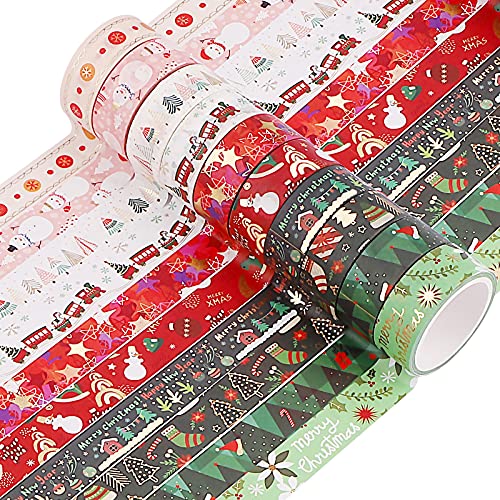 10 Rollen Weihnachten Washi Tape Set,15mm Washi Masking Tape Dekorative Klebeband Papier Dekoband Masking Tape dekorativ Klebeband Dekoratives Klebeband Goldprägung Weihnachten Dekoratives Washi Tape 10 Rollen Weihnachten Washi Tape Set,15mm Washi Masking Tape Dekorative Klebeband Papier Dekoband Masking Tape dekorativ Klebeband Dekoratives Klebeband Goldprägung Weihnachten Dekoratives Washi Tape von Jodsen