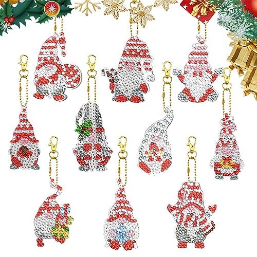 10 Stück Weihnachten 5D Diamond Painting Anhänger,Doppelseitig Zwerge DIY Diamant Malerei Schlüsselanhänger Kits für Kinder Erwachsene,Weihnachtsmann Schlüsselbund Stickerei Kunst Ornamente Dekoration 10 Stück Weihnachten 5D Diamond Painting Anhänger,Doppelseitig Zwerge DIY Diamant Malerei Schlüsselanhänger Kits für Kinder Erwachsene,Weihnachtsmann Schlüsselbund Stickerei Kunst Ornamente Dekoration von Jodsen