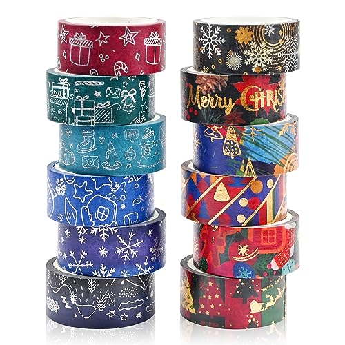 12 Rollen Weihnachten Washi Tape Set,Dekoband Masking Tape Dekorative Selbstklebendes Papier Klebeband für Weihnachten Kunst Handwerk Tape DIY Scrapbooking Planer Geschenkverpackung Dekorationen 12 Rollen Weihnachten Washi Tape Set,Dekoband Masking Tape Dekorative Selbstklebendes Papier Klebeband für Weihnachten Kunst Handwerk Tape DIY Scrapbooking Planer Geschenkverpackung Dekorationen von Jodsen