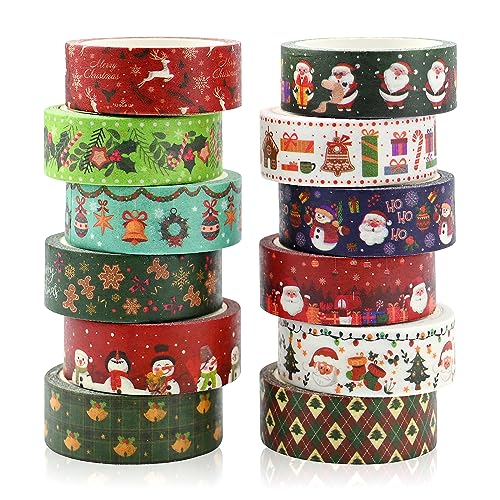 12 Rolls Weihnachten Washi Tape Set Multi Muster Dekoratives Klebeband Schneemann Dekorative Klebebänder Urlaub Bänder Pastell Scrapbooking Aufkleber Klebeband für Scrapbooking Geschenkverpackung 12 Rolls Weihnachten Washi Tape Set Multi Muster Dekoratives Klebeband Schneemann Dekorative Klebebänder Urlaub Bänder Pastell Scrapbooking Aufkleber Klebeband für Scrapbooking Geschenkverpackung von Jodsen