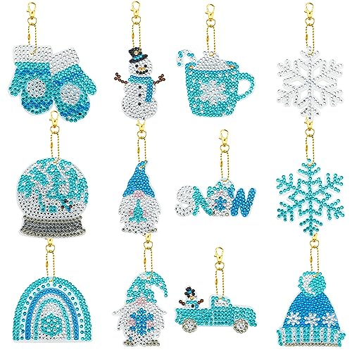 12 Stück Weihnachten 5D Diamond Painting Anhänger,Blaue Schneeflocke Zwerge DIY Diamant Malerei Schlüsselanhänger Kits für Kinder Erwachsene,Schlüsselbund Strass Malerei Kunst Ornamente Dekoration 12 Stück Weihnachten 5D Diamond Painting Anhänger,Blaue Schneeflocke Zwerge DIY Diamant Malerei Schlüsselanhänger Kits für Kinder Erwachsene,Schlüsselbund Strass Malerei Kunst Ornamente Dekoration von Jodsen