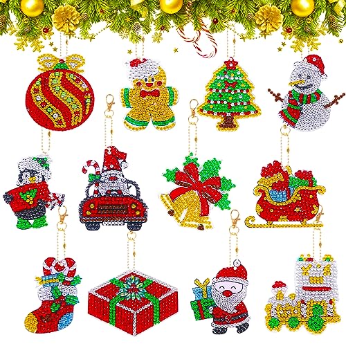 12 Stück Weihnachten 5D Diamond Painting Anhänger,Doppelseitig DIY Diamant Malerei Schlüsselanhänger Kits für Kinder Erwachsene,Weihnachtsbaum Weihnachtsmann Schlüsselbund Kunst Ornamente Dekoration 12 Stück Weihnachten 5D Diamond Painting Anhänger,Doppelseitig DIY Diamant Malerei Schlüsselanhänger Kits für Kinder Erwachsene,Weihnachtsbaum Weihnachtsmann Schlüsselbund Kunst Ornamente Dekoration von Jodsen