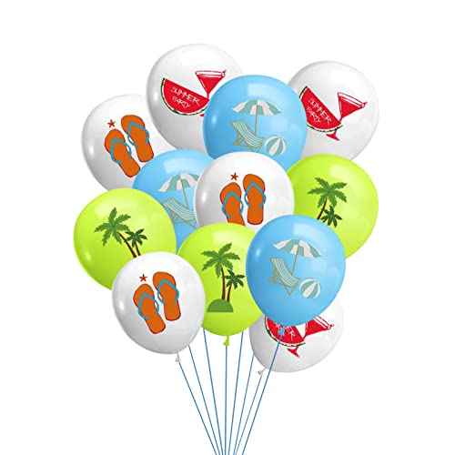 16 Stück Hawaiian Party Ballons Set, Hawaiian Tropical Summer Party Dekorationen Latex Ballons, Flamingo Ananas Kaktus bedruckte Ballons für Aloha Beach Pool Tiki Tropical Luau Birthday Party von Jodsen