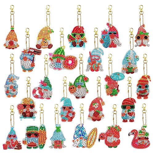 24 Stück Diamant Malerei Schlüsselanhänger, DIY Kunsthandwerk Diamant Malerei Schlüsselbund, Diamond Painting Anhänger für Schlüssel Anhänger/ Handtasche/ Tasche Dekor/ Telefon Charme/ Party Favours von Jodsen