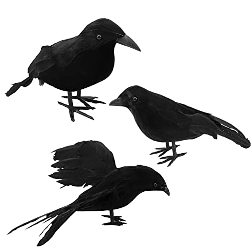 3 Stück Halloween Krähen Künstliche Gefiederte Krähen Realistische Raben Vögel Dekorationen Gespenstische Schwarze Feder Krähe Vogel für Halloween Party Requisiten Innen Außen Haus Garten Dekoration 3 Stück Halloween Krähen Künstliche Gefiederte Krähen Realistische Raben Vögel Dekorationen Gespenstische Schwarze Feder Krähe Vogel für Halloween Party Requisiten Innen Außen Haus Garten Dekoration von Jodsen