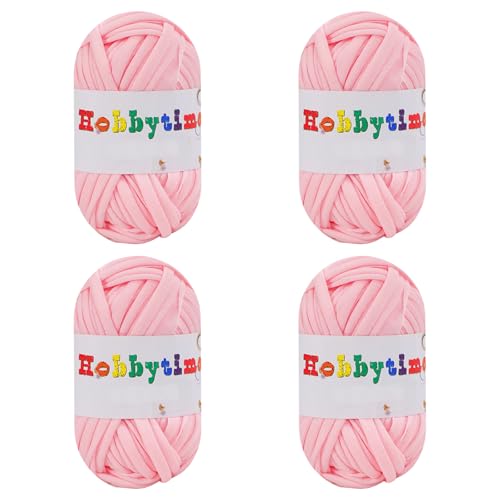 4 Pack 100g Grobes Baumwolle Garn zum Stricken und Häkeln T-Shirt Band Strickgarn Baumwolle Überwurfgarn Weiches Großes Garn Häkelgarn Set für Korb Taschen Decken Hüte Spielzeug Schals Hellrosa 4 Pack 100g Grobes Baumwolle Garn zum Stricken und Häkeln T-Shirt Band Strickgarn Baumwolle Überwurfgarn Weiches Großes Garn Häkelgarn Set für Korb Taschen Decken Hüte Spielzeug Schals Hellrosa von Jodsen
