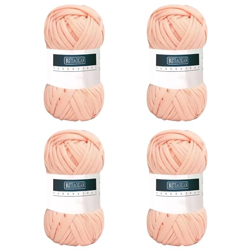 4 Pack 100g Grobes Baumwolle Garn zum Stricken und Häkeln T-Shirt Band Strickgarn Baumwolle Überwurfgarn Weiches Großes Garn Häkelgarn Set für Korb Taschen Decken Hüte Spielzeug Schals Rosa 4 Pack 100g Grobes Baumwolle Garn zum Stricken und Häkeln T-Shirt Band Strickgarn Baumwolle Überwurfgarn Weiches Großes Garn Häkelgarn Set für Korb Taschen Decken Hüte Spielzeug Schals Rosa von Jodsen