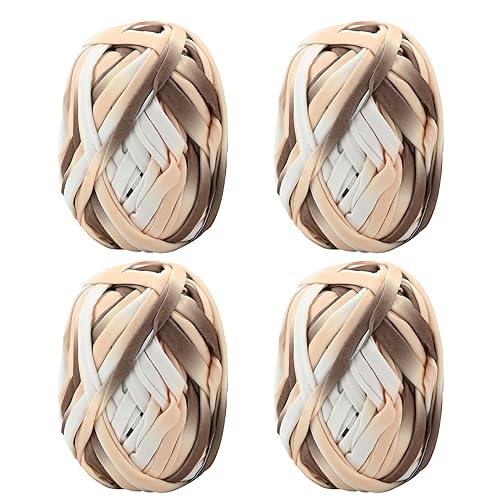 4 Pack 100g Mehrfarbiges Grobes Baumwolle Garn zum Stricken und Häkeln T-Shirt Band Garn Strickgarn Baumwolle Überwurfgarn Weiches Großes Garn Häkelgarn Set für Korb Taschen Decken Hüte Spielzeug F 4 Pack 100g Mehrfarbiges Grobes Baumwolle Garn zum Stricken und Häkeln T-Shirt Band Garn Strickgarn Baumwolle Überwurfgarn Weiches Großes Garn Häkelgarn Set für Korb Taschen Decken Hüte Spielzeug F von Jodsen