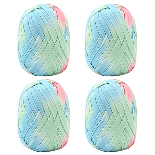 Jodsen 4 Pack 100g Mehrfarbiges Grobes Baumwolle Garn zum Stricken und Häkeln T-Shirt Band Strickgarn Überwurfgarn Weiches Großes Häkelgarn Set für Korb Taschen Decken Hüte Spielzeug H Jodsen 4 Pack 100g Mehrfarbiges Grobes Baumwolle Garn zum Stricken und Häkeln T-Shirt Band Strickgarn Überwurfgarn Weiches Großes Häkelgarn Set für Korb Taschen Decken Hüte Spielzeug H von Jodsen