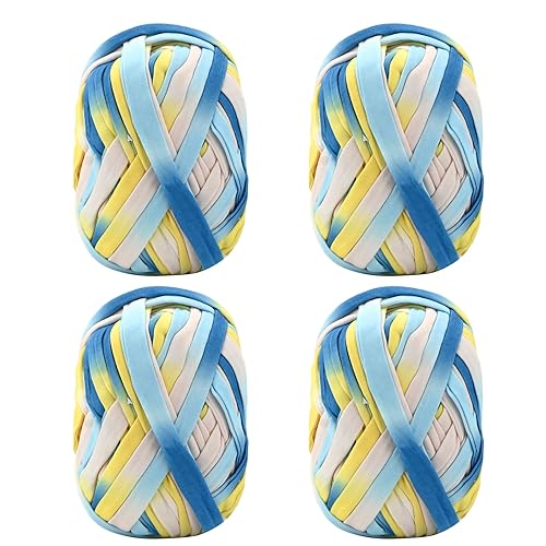 4 Pack 100g Mehrfarbiges Grobes Baumwolle Garn zum Stricken und Häkeln T-Shirt Band Garn Strickgarn Baumwolle Überwurfgarn Weiches Großes Garn Häkelgarn Set für Korb Taschen Decken Hüte Spielzeug G 4 Pack 100g Mehrfarbiges Grobes Baumwolle Garn zum Stricken und Häkeln T-Shirt Band Garn Strickgarn Baumwolle Überwurfgarn Weiches Großes Garn Häkelgarn Set für Korb Taschen Decken Hüte Spielzeug G von Jodsen