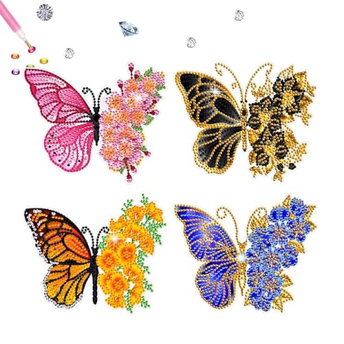 4 Stück Schmetterling Diamond Painting Sticker Set für Kinder,5D Diamant Malerei Aufkleber Kit,Blumen Diamant Painting Bilder Kinder Sticker,Junge Mädchen Anfänger,Diamant Mosaik Llebebilder Geschenk 4 Stück Schmetterling Diamond Painting Sticker Set für Kinder,5D Diamant Malerei Aufkleber Kit,Blumen Diamant Painting Bilder Kinder Sticker,Junge Mädchen Anfänger,Diamant Mosaik Llebebilder Geschenk von Jodsen