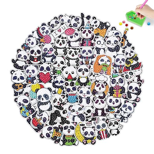 43 Stück Panda 5D Diamond Painting Kinder Set DIY Cartoon Panda Kreativ Diamant Malerei Aufkleber Mosaik Basteln Schmücken Diamant Aufkleber Painting Kinder Geschenke für Anfänger Jungen Mädchen von Jodsen