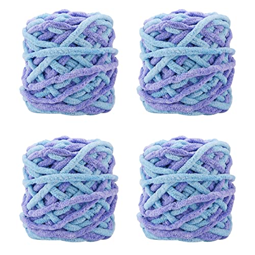 4er Pack 100g Strickwolle Wolle zum Häkeln Strickgarn Sockenwolle zum Stricken Bunte Acrylgarn Knäuel Häkelgarn Mehrfarbiger Set für Decken Pullover Schuhe Mützen Schals (Stil C) von Jodsen