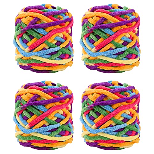 4er Pack 100g Strickwolle Wolle zum Häkeln Strickgarn Sockenwolle zum Stricken Bunte Acrylgarn Knäuel Häkelgarn Mehrfarbiger Set für Decken Pullover Schuhe Mützen Schals (Stil D) von Necool