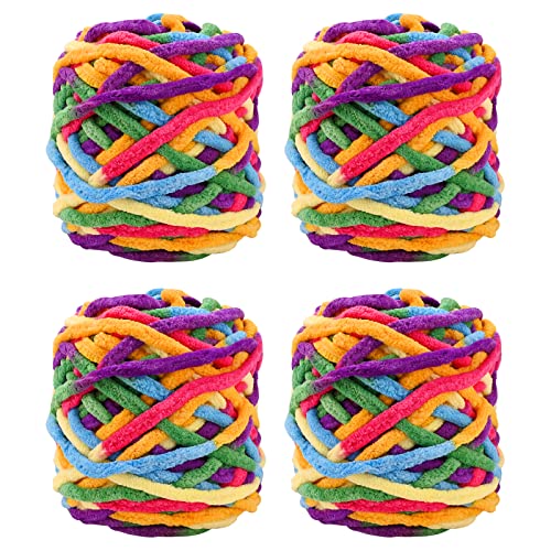 4er Pack 100g Strickwolle Wolle zum Häkeln Strickgarn Sockenwolle zum Stricken Bunte Acrylgarn Knäuel Häkelgarn Mehrfarbiger Set für Decken Pullover Schuhe Mützen Schals (Stil D) von Jodsen