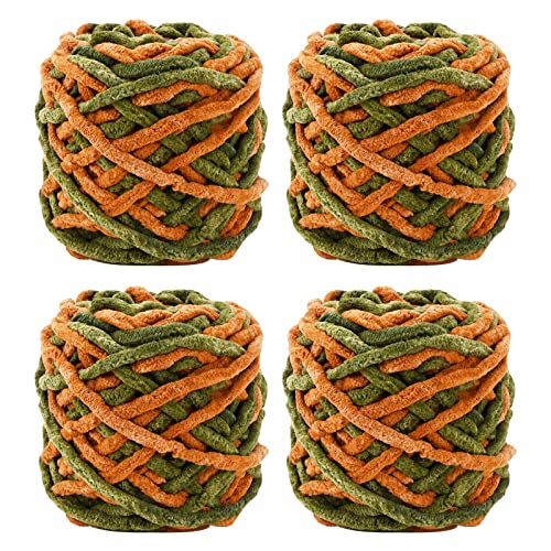 4er Pack 100g Strickwolle Wolle zum Häkeln Strickgarn Sockenwolle zum Stricken Bunte Acrylgarn Knäuel Häkelgarn Mehrfarbiger Set für Decken Pullover Schuhe Mützen Schals (Stil G) von Jodsen