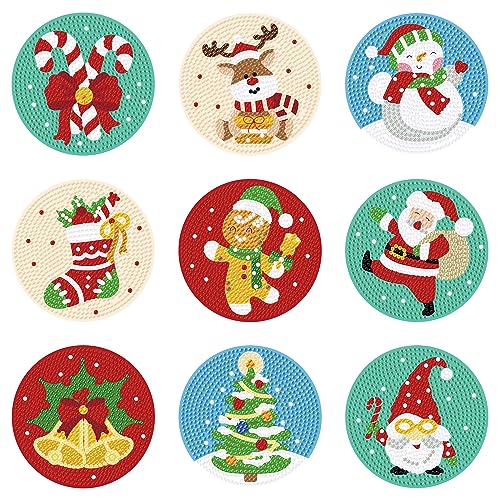 9 Stück Weihnachten Diamond Painting Untersetzer,DIY Weihnachten Diamant Kunst Untersetzer,Glas Untersetzer Bastelset Erwachsene,Winter Diamant Malerei Getränke Untersetzer Basteln für Anfänger (A) 9 Stück Weihnachten Diamond Painting Untersetzer,DIY Weihnachten Diamant Kunst Untersetzer,Glas Untersetzer Bastelset Erwachsene,Winter Diamant Malerei Getränke Untersetzer Basteln für Anfänger (A) von Jodsen
