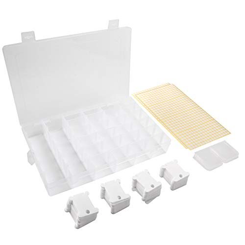 Aufbewahrungsbox für Stickgarn, Set von 120 Stickgarn-Spulen aus weißem Kunststoff, Box mit 36 Fächern, 476 runde blanco Aufkleber, Basteln, DIY, Nähen, Aufbewahren Aufbewahrungsbox für Stickgarn, Set von 120 Stickgarn-Spulen aus weißem Kunststoff, Box mit 36 Fächern, 476 runde blanco Aufkleber, Basteln, DIY, Nähen, Aufbewahren von Jodsen