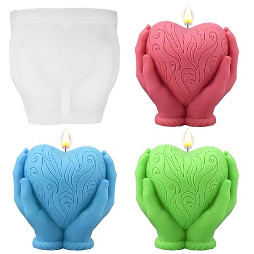 DIY Harz Formen Liebe in Deinen Händen, 3D Herz Kerzenformen Silikon, Silikonform Kerzenform Seifenform, Liebe Silikon Gießform Resin für DIY Hochzeit Jubiläumsgeschenk Haus Dekoration DIY Harz Formen Liebe in Deinen Händen, 3D Herz Kerzenformen Silikon, Silikonform Kerzenform Seifenform, Liebe Silikon Gießform Resin für DIY Hochzeit Jubiläumsgeschenk Haus Dekoration von Jodsen