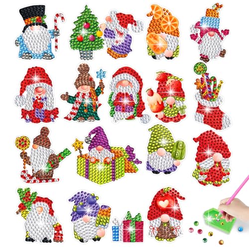 Jodsen 17Stück Weihnachten Diamond Painting Aufkleber Kits,5D Diamant Aufkleber Set Weihnachten DIY Diamond Painting Mosaik Aufkleber Diamant Art Craft Painting für Weihnachtsdekoration Jodsen 17Stück Weihnachten Diamond Painting Aufkleber Kits,5D Diamant Aufkleber Set Weihnachten DIY Diamond Painting Mosaik Aufkleber Diamant Art Craft Painting für Weihnachtsdekoration von Jodsen