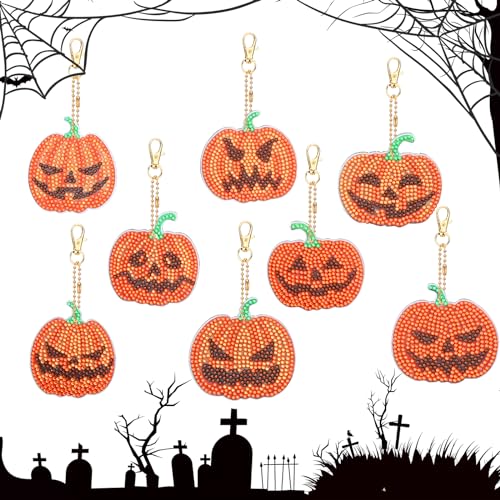 Jodsen 8 Stück Halloween Diamond Art Painting Schlüsselanhänger Kürbis Diamant Malerei Schlüsselanhänger Mosaik Diamant Malerei Schlüsselbund,Schädel Anhänger Schlüsselanhänger für Dekoration (B) Jodsen 8 Stück Halloween Diamond Art Painting Schlüsselanhänger Kürbis Diamant Malerei Schlüsselanhänger Mosaik Diamant Malerei Schlüsselbund,Schädel Anhänger Schlüsselanhänger für Dekoration (B) von Jodsen