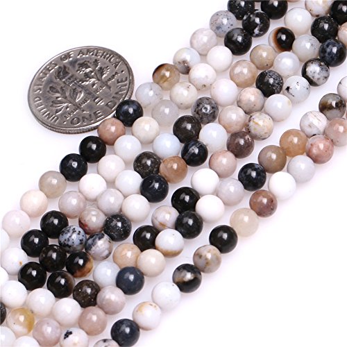 4 mm Rund Weiß natur Semi Precious Edelstein parral Dendritic"Achat Perlen für Schmuckherstellung Strand 38,1 cm 4 mm von Joe Foreman