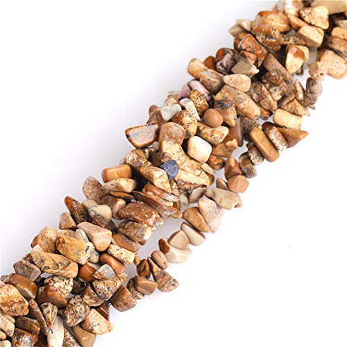 6–8 mm Bild Jaspis Perlen Naturstein Kies Edelstein Chips Perlen Lose Perlen für Schmuckherstellung Freeform Gelb Braun 86,4 cm JOE FOREMAN von Joe Foreman