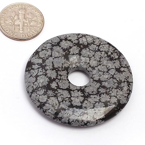 JOE FOREMAN 40 mm Schneeflocken-Obsidian, natürlicher Edelstein, Ring, Kreis, Donuts, Anhänger, Perlen für Schmuckherstellung, 1 Stück JOE FOREMAN 40 mm Schneeflocken-Obsidian, natürlicher Edelstein, Ring, Kreis, Donuts, Anhänger, Perlen für Schmuckherstellung, 1 Stück von Joe Foreman