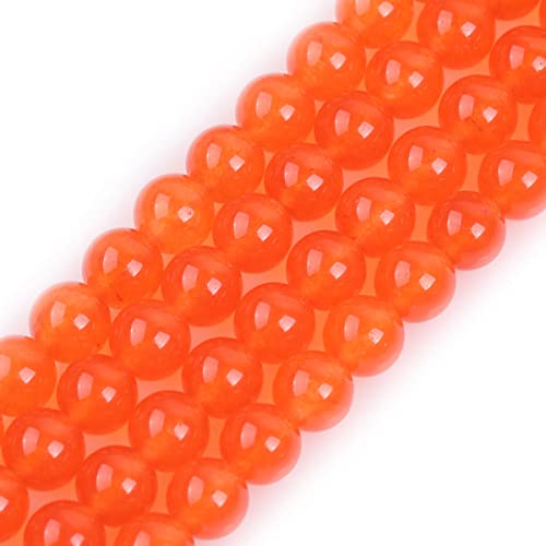 JOE FOREMAN 8mm Orange Jade Runde Naturstein Perlen für Schmuckherstellung Strand 38,1 cm Perlen Halbedelstein DIY Handmade Craft Supplies von Joe Foreman