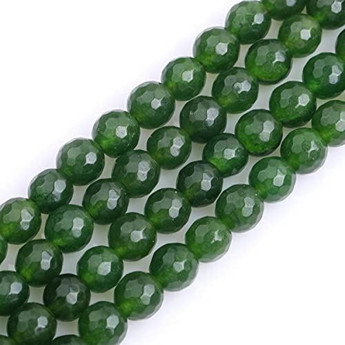 JOE FOREMAN Facettierte 8 mm grüne Taiwan-Jade-Jade, runde Natursteinperlen für Schmuckherstellung, Strang, 38,1 cm, Halbedelstein, DIY, handgefertigtes Bastelzubehör von Joe Foreman