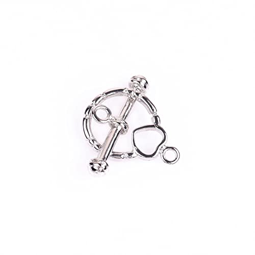 JOE FOREMAN Knebelverschluss in Herzform, mit Weißgold gefüllt, für selbstgemachte Schmuckherstellung, Halsketten, Armbänder, Zubehör (13 x 18 mm) von Joe Foreman