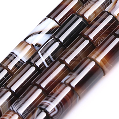 Natur Semi Precious Edelstein Botswana Onyx Sardonyx Achat Stein Perlen für Schmuckherstellung Strand 38,1 cm 10x14mm Column Brown von Joe Foreman