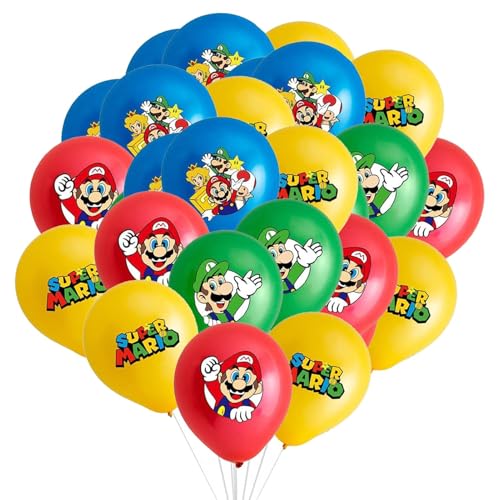 Jofiesu 20 x Hunde-Luftballons, Geburtstagsparty-Dekorationen, Party-Latex-Luftballons für Kinder, Jungen, Mädchen, Geburtstagsparty-Dekoration (Mario1) von Jofiesu