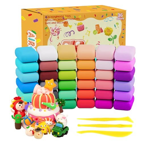 Modelliermasse-Set, 36 Farben Modelliermasse Lufttrocknend, Lufttrockener Knete für Kinder, Geschenk für Jungen und Mädchen im Alter von 3-12 Jahren Modelliermasse-Set, 36 Farben Modelliermasse Lufttrocknend, Lufttrockener Knete für Kinder, Geschenk für Jungen und Mädchen im Alter von 3-12 Jahren von Jognee