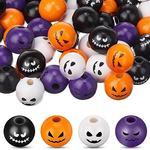 120 Stück Halloween Holzperlen für Armbänder,16mm Perlen zum Basteln Holzperlen mit Gesicht,Halloween Kürbis Perlen Spielzeug Verwendet für Armband Schmuck Produktion,Baum Dekoration,Party DIY Zubehör 120 Stück Halloween Holzperlen für Armbänder,16mm Perlen zum Basteln Holzperlen mit Gesicht,Halloween Kürbis Perlen Spielzeug Verwendet für Armband Schmuck Produktion,Baum Dekoration,Party DIY Zubehör von Johiux