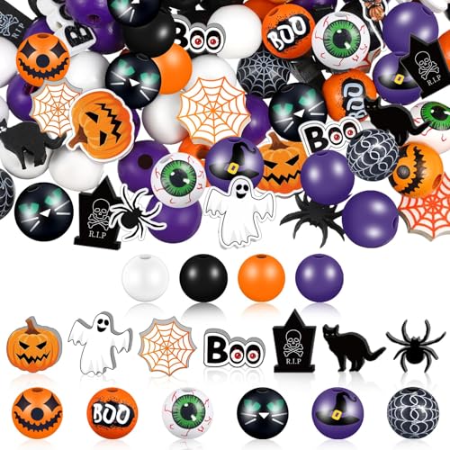 200 Stück Halloween Holzperlen für Armbänder,15mm Perlen zum Basteln Holzperlen mit Gesicht,Halloween Kürbis Perlen Spielzeug Verwendet für Armband Schmuck Produktion,Baum Dekoration,Party DIY Zubehör 200 Stück Halloween Holzperlen für Armbänder,15mm Perlen zum Basteln Holzperlen mit Gesicht,Halloween Kürbis Perlen Spielzeug Verwendet für Armband Schmuck Produktion,Baum Dekoration,Party DIY Zubehör von Johiux