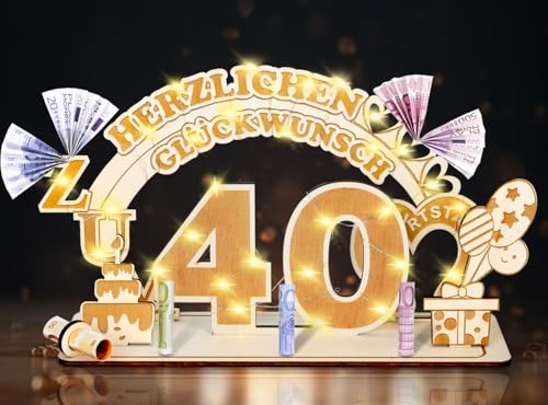 40 Geldgeschenke Geburtstag für Frau Mann,40 Geburtstag Geschenke Frau Mann,40 Geburtstag Geldgeschenke Verpackung für Männer Frauen,Holz Gästebuch mit LED Personalisierbares 40. Geburtstag Tischdeko 40 Geldgeschenke Geburtstag für Frau Mann,40 Geburtstag Geschenke Frau Mann,40 Geburtstag Geldgeschenke Verpackung für Männer Frauen,Holz Gästebuch mit LED Personalisierbares 40. Geburtstag Tischdeko von Johiux