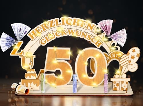 50 Geldgeschenke Geburtstag für Frau Mann,50 Geburtstag Geschenke Frau Mann,50 Geburtstag Geldgeschenke Verpackung für Männer Frauen,Holz Gästebuch mit LED Personalisierbares 50. Geburtstag Tischdeko 50 Geldgeschenke Geburtstag für Frau Mann,50 Geburtstag Geschenke Frau Mann,50 Geburtstag Geldgeschenke Verpackung für Männer Frauen,Holz Gästebuch mit LED Personalisierbares 50. Geburtstag Tischdeko von Johiux