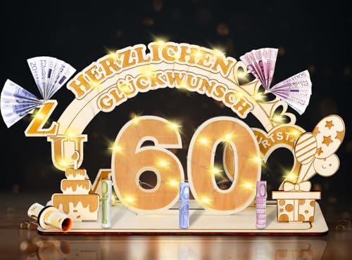 60 Geldgeschenke Geburtstag für Frau Mann,60 Geburtstag Geschenke Frau Mann,60 Geburtstag Geldgeschenke Verpackung für Männer Frauen,Holz Gästebuch mit LED Personalisierbares 60. Geburtstag Tischdeko 60 Geldgeschenke Geburtstag für Frau Mann,60 Geburtstag Geschenke Frau Mann,60 Geburtstag Geldgeschenke Verpackung für Männer Frauen,Holz Gästebuch mit LED Personalisierbares 60. Geburtstag Tischdeko von Johiux