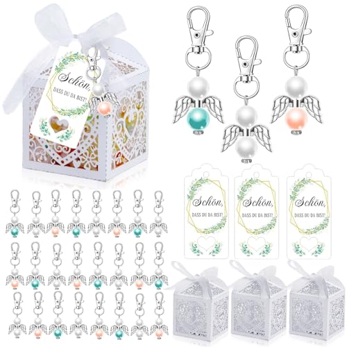 Johiux 24 Stück Schutzengel Geschenkanhänger mit Geschenkbox für Kommunion Hochzeit Weihnachten,Glücksbringer,Schön Dass Du Da Bist Gastgeschenke Hochzeit mit Geschenkbox,Abschiedsgeschenk Erzieherin Johiux 24 Stück Schutzengel Geschenkanhänger mit Geschenkbox für Kommunion Hochzeit Weihnachten,Glücksbringer,Schön Dass Du Da Bist Gastgeschenke Hochzeit mit Geschenkbox,Abschiedsgeschenk Erzieherin von Johiux